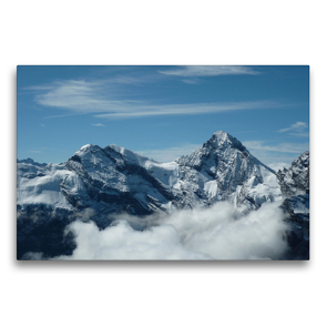 Premium Textil-Leinwand 75 x 50 cm Quer-Format Blick vom Schilthorn | Wandbild, HD-Bild auf Keilrahmen, Fertigbild auf hochwertigem Vlies, Leinwanddruck von Schwan