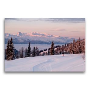 Premium Textil-Leinwand 75 x 50 cm Quer-Format Blick zum Dachstein | Wandbild, HD-Bild auf Keilrahmen, Fertigbild auf hochwertigem Vlies, Leinwanddruck von Matthias Schaefgen