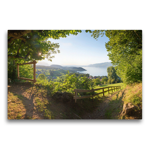 Premium Textil-Leinwand 75 x 50 cm Quer-Format Blick zum Thunersee vom Büel | Wandbild, HD-Bild auf Keilrahmen, Fertigbild auf hochwertigem Vlies, Leinwanddruck von SusaZoom