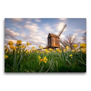 Premium Textil-Leinwand 75 x 50 cm Quer-Format Bockwindmühle Victoria Luise in Braunschweig | Wandbild, HD-Bild auf Keilrahmen, Fertigbild auf hochwertigem Vlies, Leinwanddruck von Markus Hörster