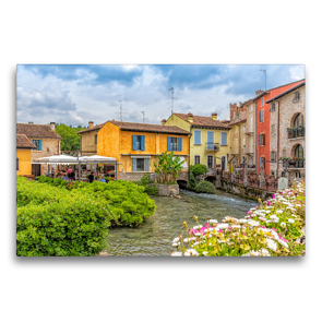 Premium Textil-Leinwand 75 x 50 cm Quer-Format Borghetto sul Mincio | Wandbild, HD-Bild auf Keilrahmen, Fertigbild auf hochwertigem Vlies, Leinwanddruck von Ursula Di Chito