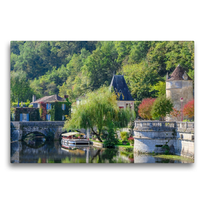 Premium Textil-Leinwand 75 x 50 cm Quer-Format Brantome – Das Venedig der Dordogne | Wandbild, HD-Bild auf Keilrahmen, Fertigbild auf hochwertigem Vlies, Leinwanddruck von Petra Saf Photography