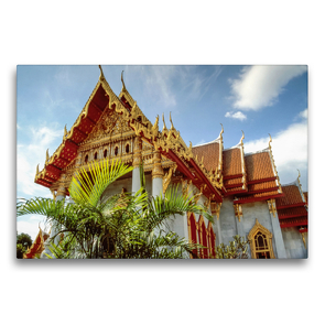 Premium Textil-Leinwand 75 x 50 cm Quer-Format Buddhistischer Tempel Wat Benchamabophit | Wandbild, HD-Bild auf Keilrahmen, Fertigbild auf hochwertigem Vlies, Leinwanddruck von Christian Müringer