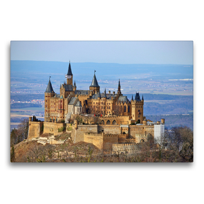 Premium Textil-Leinwand 75 x 50 cm Quer-Format Burg Hohenzoller vom Zellerhorn | Wandbild, HD-Bild auf Keilrahmen, Fertigbild auf hochwertigem Vlies, Leinwanddruck von Günther Geiger