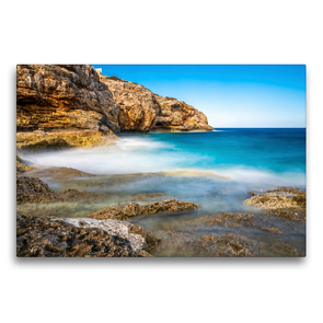 Premium Textil-Leinwand 75 x 50 cm Quer-Format Cala Magrana Bucht | Wandbild, HD-Bild auf Keilrahmen, Fertigbild auf hochwertigem Vlies, Leinwanddruck von Marc Alexander Kunze