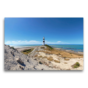 Premium Textil-Leinwand 75 x 50 cm Quer-Format Cape Campbell Lighthouse | Wandbild, HD-Bild auf Keilrahmen, Fertigbild auf hochwertigem Vlies, Leinwanddruck von Christian Franz Schmidt