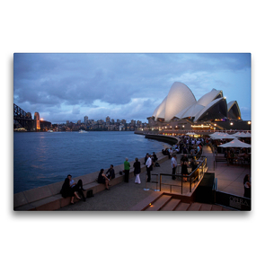 Premium Textil-Leinwand 75 x 50 cm Quer-Format Circular Quay und Opera Bar in Sydney | Wandbild, HD-Bild auf Keilrahmen, Fertigbild auf hochwertigem Vlies, Leinwanddruck von Peter Schickert