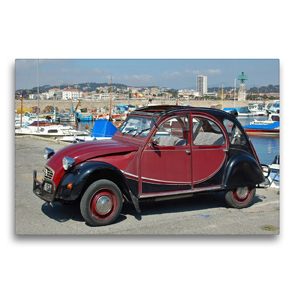 Premium Textil-Leinwand 75 x 50 cm Quer-Format Citroen 2 CV (Ente) in Suedfrankreich | Wandbild, HD-Bild auf Keilrahmen, Fertigbild auf hochwertigem Vlies, Leinwanddruck von (c) 2019 by Atlantismedia