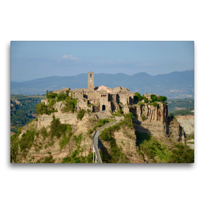 Premium Textil-Leinwand 75 x 50 cm Quer-Format Civita di Bagnoregio im Latium | Wandbild, HD-Bild auf Keilrahmen, Fertigbild auf hochwertigem Vlies, Leinwanddruck von Florian Fritz