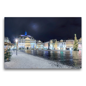 Premium Textil-Leinwand 75 x 50 cm Quer-Format Coburger Rathaus auf dem Marktplatz | Wandbild, HD-Bild auf Keilrahmen, Fertigbild auf hochwertigem Vlies, Leinwanddruck von Val Thoermer