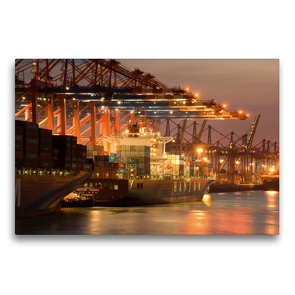 Premium Textil-Leinwand 75 x 50 cm Quer-Format Containerschiff | Wandbild, HD-Bild auf Keilrahmen, Fertigbild auf hochwertigem Vlies, Leinwanddruck von Norbert J. Sülzner / NJS-Photographie