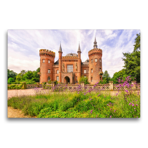 Premium Textil-Leinwand 75 x 50 cm Quer-Format Das herrliche Wasserschloss Moyland, Bedburg – Kleve | Wandbild, HD-Bild auf Keilrahmen, Fertigbild auf hochwertigem Vlies, Leinwanddruck von Bettina Hackstein