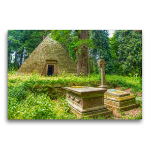 Premium Textil-Leinwand 75 x 50 cm Quer-Format Das Pyramiden-Mausoleum bei der Derneburg | Wandbild, HD-Bild auf Keilrahmen, Fertigbild auf hochwertigem Vlies, Leinwanddruck von Barbara Hilmer-Schröer u. Ralf Schröer