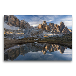 Premium Textil-Leinwand 75 x 50 cm Quer-Format Das Val Travenanzes und die Fanis Gruppe im Naturpark Fanes-Sennes-Prags | Wandbild, HD-Bild auf Keilrahmen, Fertigbild auf hochwertigem Vlies, Leinwanddruck von Martin Zwick