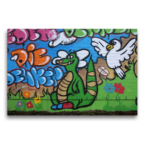 Premium Textil-Leinwand 75 x 50 cm Quer-Format Der kleine Drachen | Wandbild, HD-Bild auf Keilrahmen, Fertigbild auf hochwertigem Vlies, Leinwanddruck von SchnelleWelten