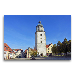 Premium Textil-Leinwand 75 x 50 cm Quer-Format Der mittelalterliche Nikolaikirchhof mit dem aus dem 12. Jahrhundert stammenden Nikolaiturm | Wandbild, HD-Bild auf Keilrahmen, Fertigbild auf hochwertigem Vlies, Leinwanddruck von Ulrich Senff