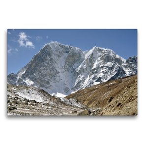 Premium Textil-Leinwand 75 x 50 cm Quer-Format Der Taboche (6502 m) zwischen Dughla und Lobuche auf 4900 m Höhe | Wandbild, HD-Bild auf Keilrahmen, Fertigbild auf hochwertigem Vlies, Leinwanddruck von Ulrich Senff