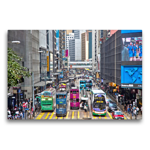 Premium Textil-Leinwand 75 x 50 cm Quer-Format Des Voeux Road Central, Hong Kong | Wandbild, HD-Bild auf Keilrahmen, Fertigbild auf hochwertigem Vlies, Leinwanddruck von Alexander Nadler M.A.