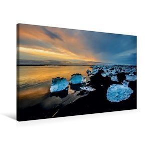 Premium Textil-Leinwand 75 x 50 cm Quer-Format Diamantstrand bei Jökulsárlón | Wandbild, HD-Bild auf Keilrahmen, Fertigbild auf hochwertigem Vlies, Leinwanddruck von Irma van der Wiel von van der Wiel,  Irma