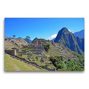 Premium Textil-Leinwand 75 x 50 cm Quer-Format Die berühmte Inkastadt Machu Picchu mit dem 2720 m hohen Huayna Picchu | Wandbild, HD-Bild auf Keilrahmen, Fertigbild auf hochwertigem Vlies, Leinwanddruck von N N