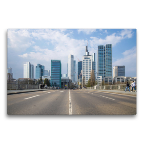 Premium Textil-Leinwand 75 x 50 cm Quer-Format Die Frankfurter Untermainbrücke | Wandbild, HD-Bild auf Keilrahmen, Fertigbild auf hochwertigem Vlies, Leinwanddruck von Rolf Hecker