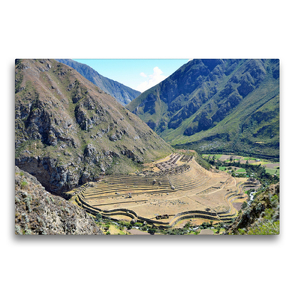 Premium Textil-Leinwand 75 x 50 cm Quer-Format Die Inkasiedlung Llactapata am Beginn des Inka-Trails | Wandbild, HD-Bild auf Keilrahmen, Fertigbild auf hochwertigem Vlies, Leinwanddruck von N N