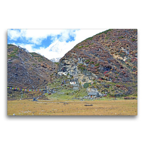 Premium Textil-Leinwand 75 x 50 cm Quer-Format Die Pungyen Gompa nahe des Manaslu bei Samagaon auf 4060 m Höhe ist heute unbewohnt | Wandbild, HD-Bild auf Keilrahmen, Fertigbild auf hochwertigem Vlies, Leinwanddruck von N N