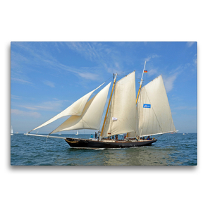 Premium Textil-Leinwand 75 x 50 cm Quer-Format Die „Skythia“, ein Nachbau der legendären Segelyacht „America“, Gewinnerin des America´s Cup 1851 | Wandbild, HD-Bild auf Keilrahmen, Fertigbild auf hochwertigem Vlies, Leinwanddruck von Ulrich Senff