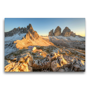 Premium Textil-Leinwand 75 x 50 cm Quer-Format Drei Zinnen in Südtirol | Wandbild, HD-Bild auf Keilrahmen, Fertigbild auf hochwertigem Vlies, Leinwanddruck von Michael Valjak