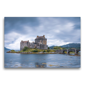 Premium Textil-Leinwand 75 x 50 cm Quer-Format Eilean Donan Castle | Wandbild, HD-Bild auf Keilrahmen, Fertigbild auf hochwertigem Vlies, Leinwanddruck von Harald Schnitzler