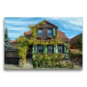 Premium Textil-Leinwand 75 x 50 cm Quer-Format Ein Hexenhaus in Tonndorf | Wandbild, HD-Bild auf Keilrahmen, Fertigbild auf hochwertigem Vlies, Leinwanddruck von Flori0