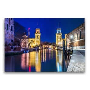 Premium Textil-Leinwand 75 x 50 cm Quer-Format Einfahrt in das Arsenale in Venedig | Wandbild, HD-Bild auf Keilrahmen, Fertigbild auf hochwertigem Vlies, Leinwanddruck von N N