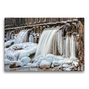 Premium Textil-Leinwand 75 x 50 cm Quer-Format Eiskunst beim Sensenwerk Roßleithen | Wandbild, HD-Bild auf Keilrahmen, Fertigbild auf hochwertigem Vlies, Leinwanddruck von Schörkhuber Johann