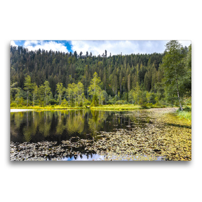 Premium Textil-Leinwand 75 x 50 cm Quer-Format Ellbachsee, Baiersbronn, Schwarzwald | Wandbild, HD-Bild auf Keilrahmen, Fertigbild auf hochwertigem Vlies, Leinwanddruck von Jürgen Feuerer