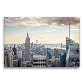 Premium Textil-Leinwand 75 x 50 cm Quer-Format Blick vom Empire State Building zum One World Trade Center | Wandbild, HD-Bild auf Keilrahmen, Fertigbild auf hochwertigem Vlies, Leinwanddruck von Philipp Blaschke