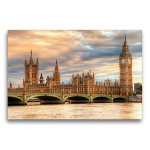 Premium Textil-Leinwand 75 x 50 cm Quer-Format England – House of Parliament | Wandbild, HD-Bild auf Keilrahmen, Fertigbild auf hochwertigem Vlies, Leinwanddruck von TJPhotography