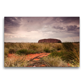 Premium Textil-Leinwand 75 x 50 cm Quer-Format Faszination Uluru | Wandbild, HD-Bild auf Keilrahmen, Fertigbild auf hochwertigem Vlies, Leinwanddruck von Luxscriptura by Wolfgang Schömig