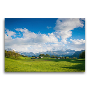 Premium Textil-Leinwand 75 x 50 cm Quer-Format Frühling am Watzmann | Wandbild, HD-Bild auf Keilrahmen, Fertigbild auf hochwertigem Vlies, Leinwanddruck von Martin Wasilewski