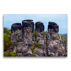 Premium Textil-Leinwand 75 x 50 cm Quer-Format Gansfelsen im Elbsandsteingebirge | Wandbild, HD-Bild auf Keilrahmen, Fertigbild auf hochwertigem Vlies, Leinwanddruck von Veronika Rix