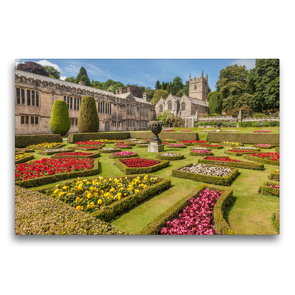 Premium Textil-Leinwand 75 x 50 cm Quer-Format Garten vom Lanhydrock House bei Bodmin in Cornwall, England | Wandbild, HD-Bild auf Keilrahmen, Fertigbild auf hochwertigem Vlies, Leinwanddruck von Christian Müringer