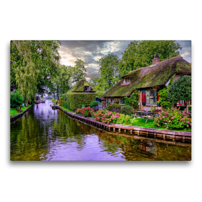 Premium Textil-Leinwand 75 x 50 cm Quer-Format Giethoorn | Wandbild, HD-Bild auf Keilrahmen, Fertigbild auf hochwertigem Vlies, Leinwanddruck von Peter Roder