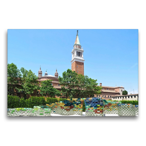 Premium Textil-Leinwand 75 x 50 cm Quer-Format Glockenturm San Giorgio Maggiore in Venedig, Italien | Wandbild, HD-Bild auf Keilrahmen, Fertigbild auf hochwertigem Vlies, Leinwanddruck von Marion Meyer © Stimmungsbilder1