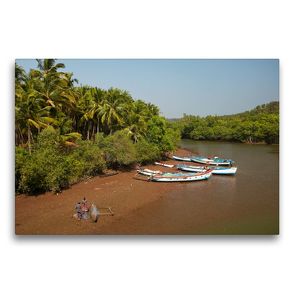 Premium Textil-Leinwand 75 x 50 cm Quer-Format Goa – Agonda River | Wandbild, HD-Bild auf Keilrahmen, Fertigbild auf hochwertigem Vlies, Leinwanddruck von Martin Rauchenwald