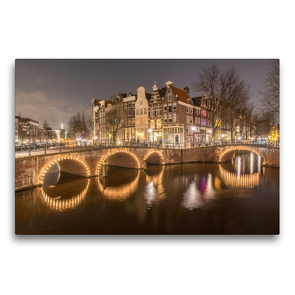 Premium Textil-Leinwand 75 x 50 cm Quer-Format Grachten, Amsterdam | Wandbild, HD-Bild auf Keilrahmen, Fertigbild auf hochwertigem Vlies, Leinwanddruck von Tom van Dutch