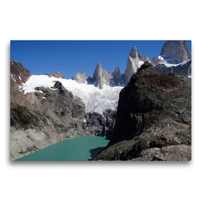 Premium Textil-Leinwand 75 x 50 cm Quer-Format Granitberg Fitz Roy/Argentinisch-chilenische Anden | Wandbild, HD-Bild auf Keilrahmen, Fertigbild auf hochwertigem Vlies, Leinwanddruck von Flori0