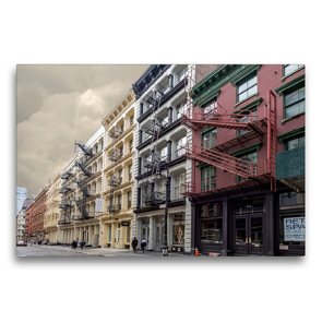 Premium Textil-Leinwand 75 x 50 cm Quer-Format Green Street in Lower Manhattan | Wandbild, HD-Bild auf Keilrahmen, Fertigbild auf hochwertigem Vlies, Leinwanddruck von Kurt Krause