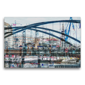 Premium Textil-Leinwand 75 x 50 cm Quer-Format Hamburg Maritim | Wandbild, HD-Bild auf Keilrahmen, Fertigbild auf hochwertigem Vlies, Leinwanddruck von Manuela Falke