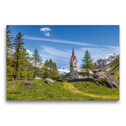 Premium Textil-Leinwand 75 x 50 cm Quer-Format Heilig Geist Kirche in Kasern, Hinteres Ahrntal | Wandbild, HD-Bild auf Keilrahmen, Fertigbild auf hochwertigem Vlies, Leinwanddruck von Christian Müringer