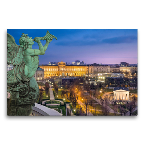 Premium Textil-Leinwand 75 x 50 cm Quer-Format Heldenplatz mit Neuer Burg | Wandbild, HD-Bild auf Keilrahmen, Fertigbild auf hochwertigem Vlies, Leinwanddruck von Karl Heindl