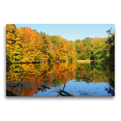 Premium Textil-Leinwand 75 x 50 cm Quer-Format Herbststimmung am Giksteich | Wandbild, HD-Bild auf Keilrahmen, Fertigbild auf hochwertigem Vlies, Leinwanddruck von Thilo Seidel